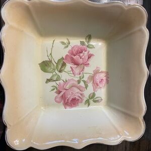 Floral Square Ceramic Dish